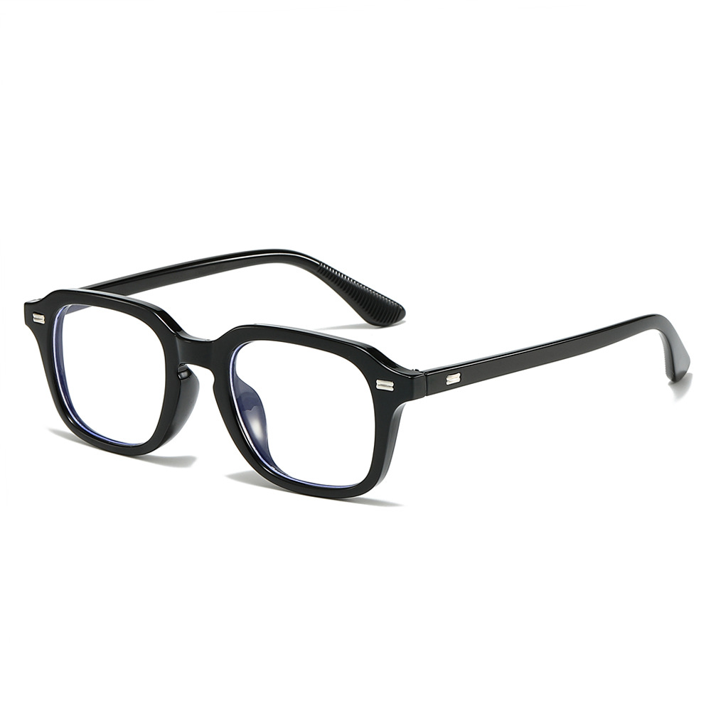 Korean Men Lifestyle - Lunettes décorées à rivets carrés rétro